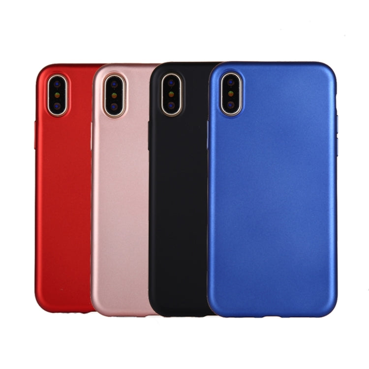 For iPhone X / XS Pure Color Electroplating Oil Spout TPU Protective Back Cover Case