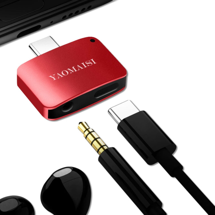 YAOMAISI Q15 2.4A 2 in 1 Type-C Aluminium Alloy Music + Charger Female Adapter Audio Converter, Compatible with iOS11 System Such as iPhone X / iPhone 8 & 8 Plus / iPhone 7 & 7 Plus / iPhone 6 & 6s & 6 Plus & 6s Plus / iPad