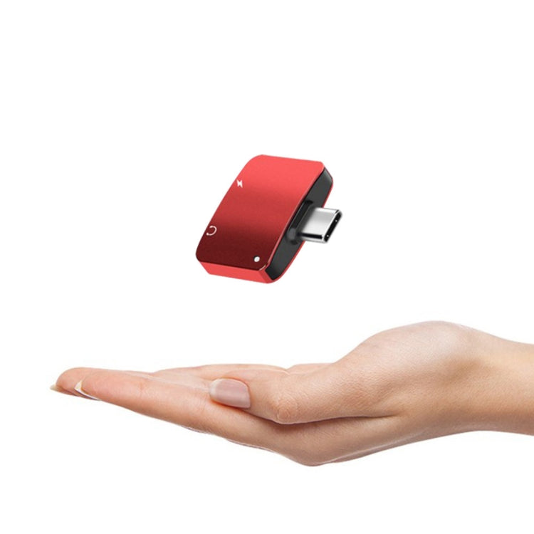 YAOMAISI Q15 2.4A 2 in 1 Type-C Aluminium Alloy Music + Charger Female Adapter Audio Converter, Compatible with iOS11 System Such as iPhone X / iPhone 8 & 8 Plus / iPhone 7 & 7 Plus / iPhone 6 & 6s & 6 Plus & 6s Plus / iPad