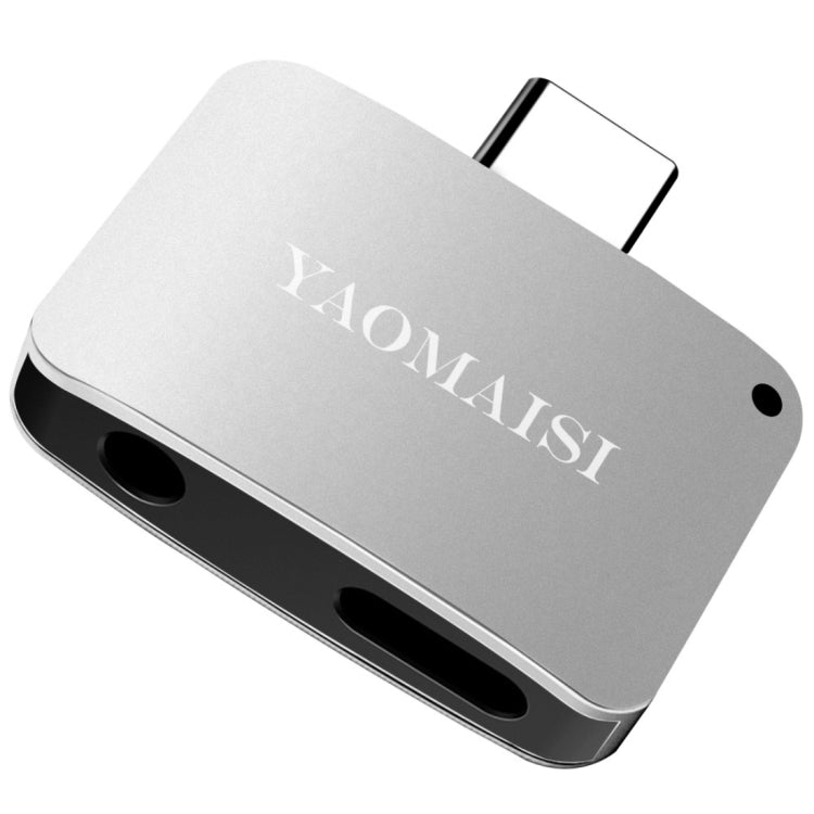 YAOMAISI Q15 2.4A 2 in 1 Type-C Aluminium Alloy Music + Charger Female Adapter Audio Converter, Compatible with iOS11 System Such as iPhone X / iPhone 8 & 8 Plus / iPhone 7 & 7 Plus / iPhone 6 & 6s & 6 Plus & 6s Plus / iPad