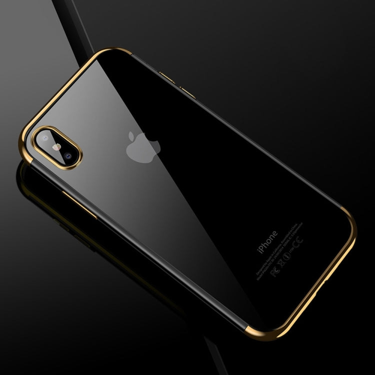 For iPhone X CAFELE Semi Electroplating Side TPU Protective Back Cover Case