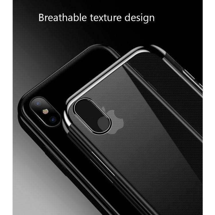 For iPhone X CAFELE Semi Electroplating Side TPU Protective Back Cover Case