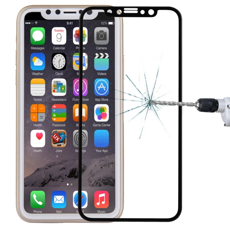 For iPhone X 0.26mm 9H Surface Hardness 2.5D Explosion-proof Full Screen Silk-screen Tempered Glass Screen Film