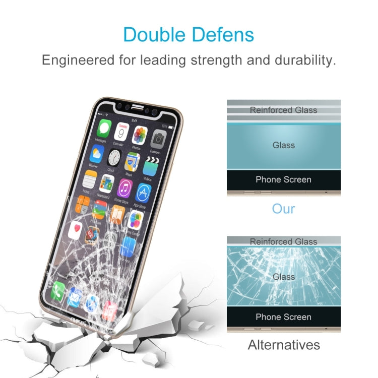 For iPhone X 0.26mm 9H Surface Hardness 2.5D Explosion-proof Full Screen Silk-screen Tempered Glass Screen Film