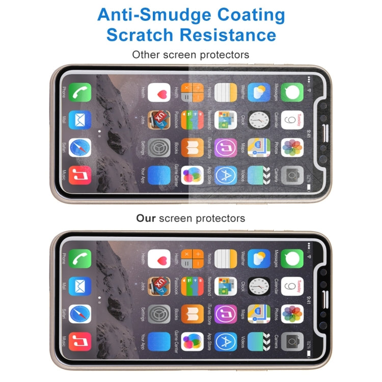 For iPhone X 0.26mm 9H Surface Hardness 2.5D Explosion-proof Full Screen Silk-screen Tempered Glass Screen Film