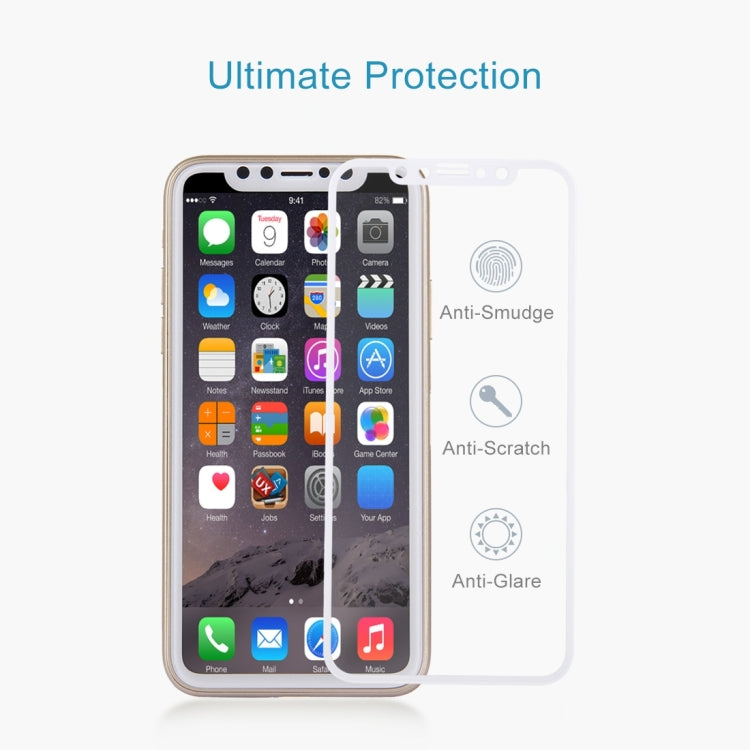 For iPhone X 0.26mm 9H Surface Hardness 2.5D Explosion-proof Full Screen Silk-screen Tempered Glass Screen Film