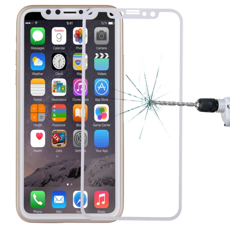 For iPhone X 0.26mm 9H Surface Hardness 2.5D Explosion-proof Full Screen Silk-screen Tempered Glass Screen Film
