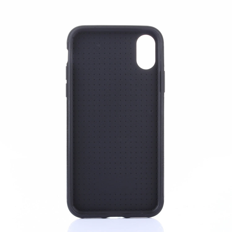 For iPhone X / XS Crazy Horse Texture TPU + Paste Skin Protective Back Cover Case