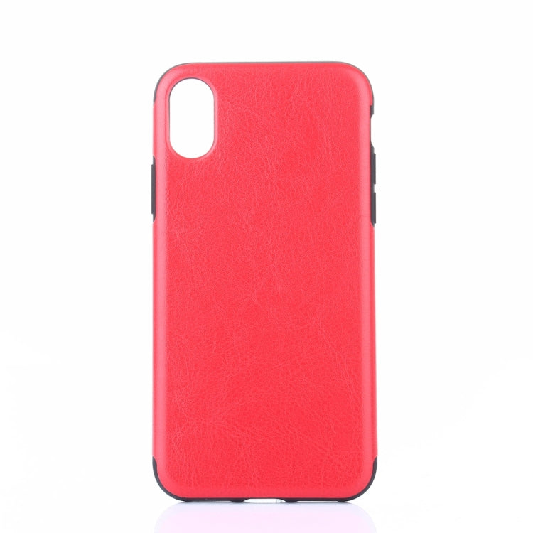 For iPhone X / XS Crazy Horse Texture TPU + Paste Skin Protective Back Cover Case