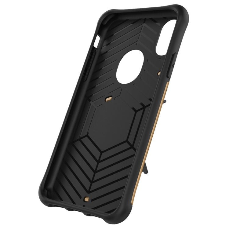 For iPhone X / XS Shock-Resistant 360 Degree Spin Sniper Hybrid Cover TPU + PC Combination Case with Holder