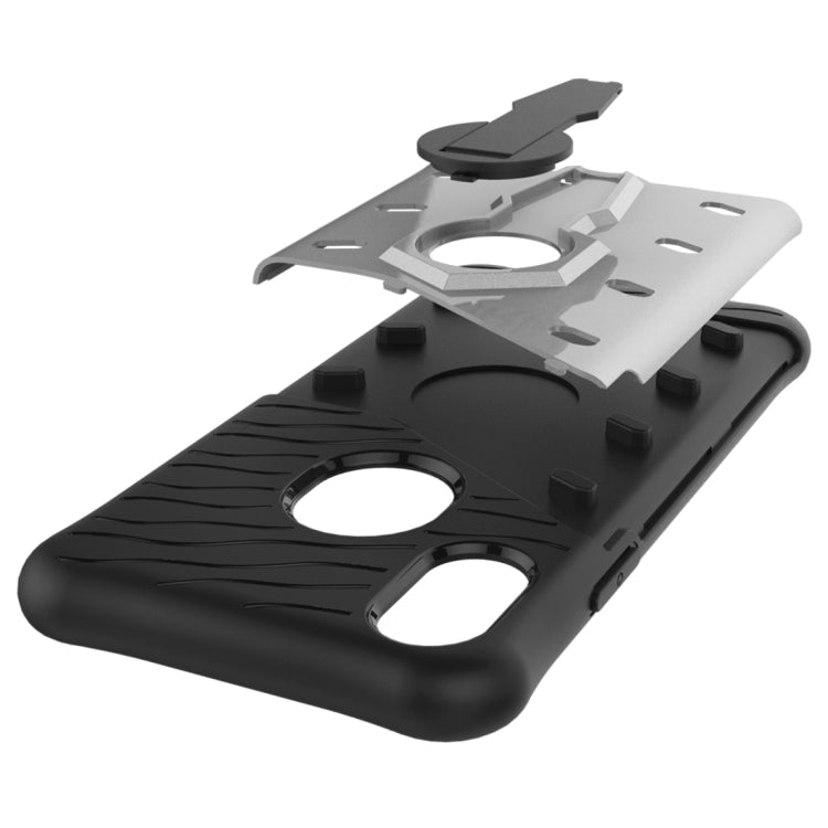 For iPhone X / XS Shock-Resistant 360 Degree Spin Sniper Hybrid Cover TPU + PC Combination Case with Holder