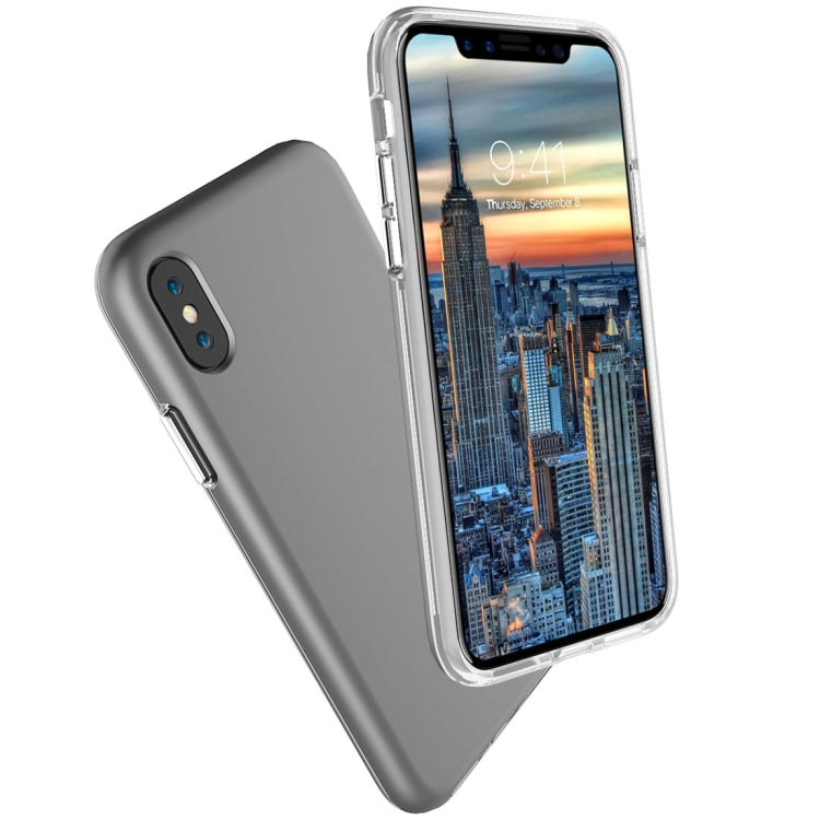 For iPhone X / XS PC + TPU Chrome Plated Press Button Protective Back Cover Case