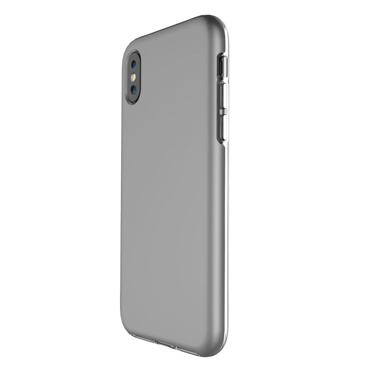 For iPhone X / XS PC + TPU Chrome Plated Press Button Protective Back Cover Case