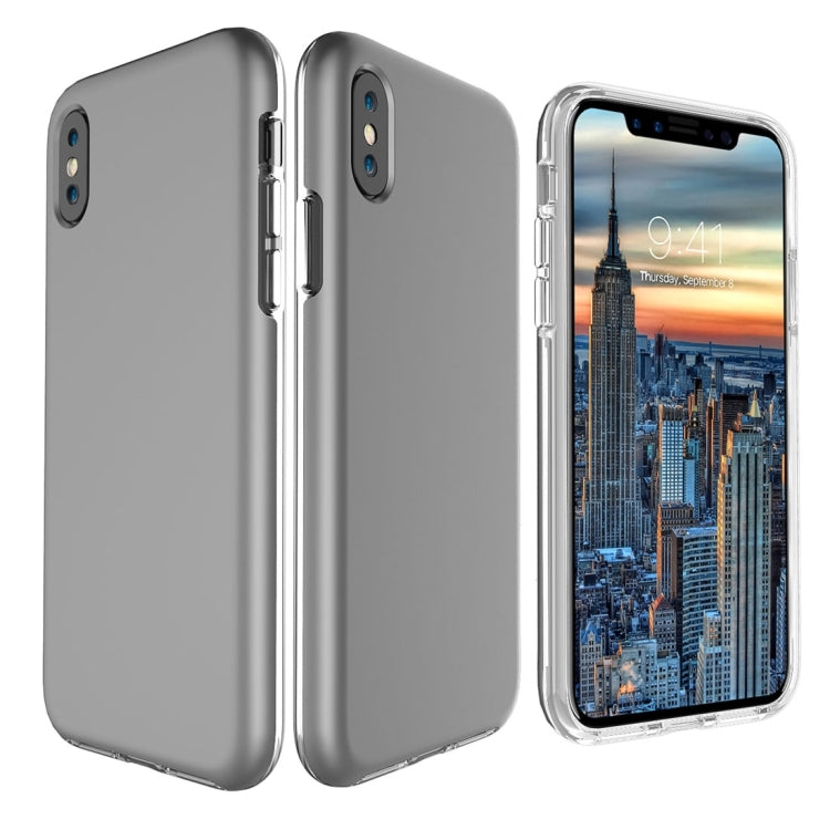 For iPhone X / XS PC + TPU Chrome Plated Press Button Protective Back Cover Case
