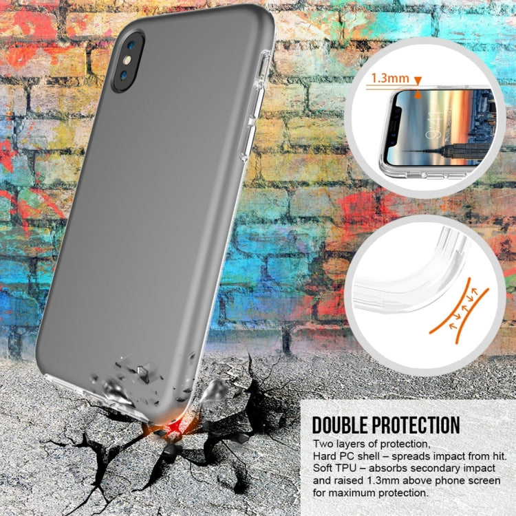 For iPhone X / XS PC + TPU Chrome Plated Press Button Protective Back Cover Case