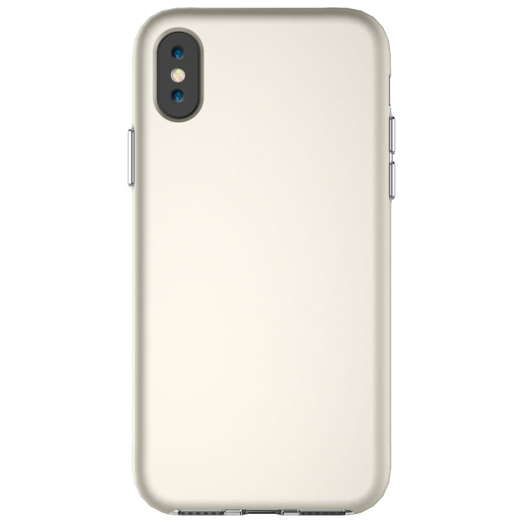 For iPhone X / XS PC + TPU Chrome Plated Press Button Protective Back Cover Case