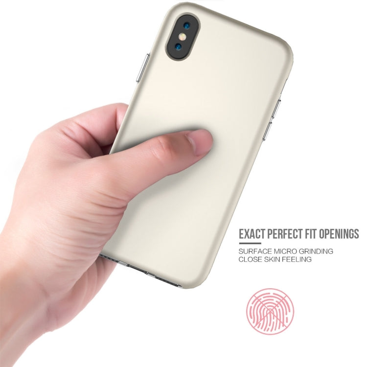 For iPhone X / XS PC + TPU Chrome Plated Press Button Protective Back Cover Case