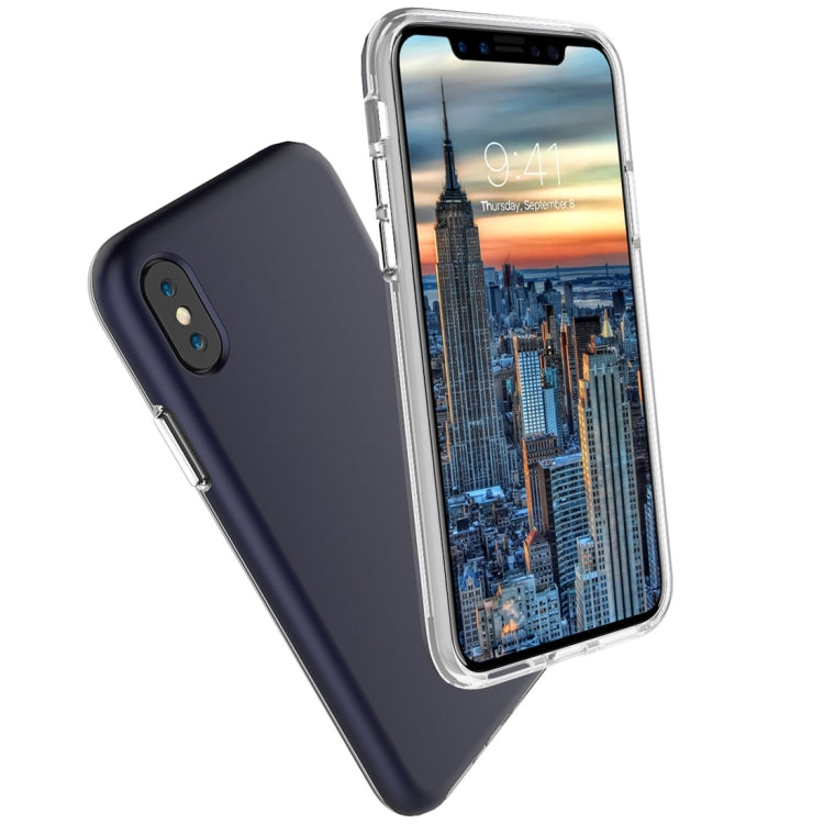 For iPhone X / XS PC + TPU Chrome Plated Press Button Protective Back Cover Case