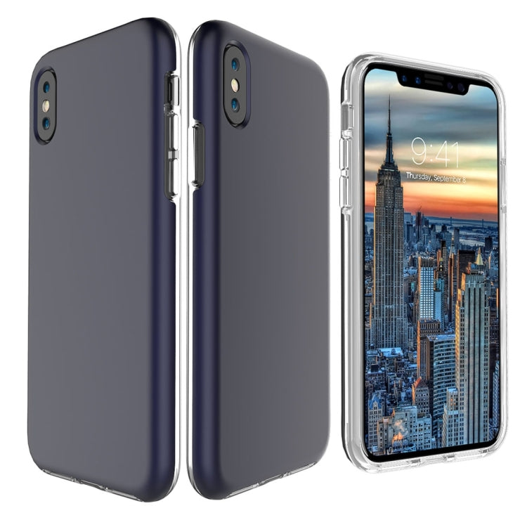 For iPhone X / XS PC + TPU Chrome Plated Press Button Protective Back Cover Case
