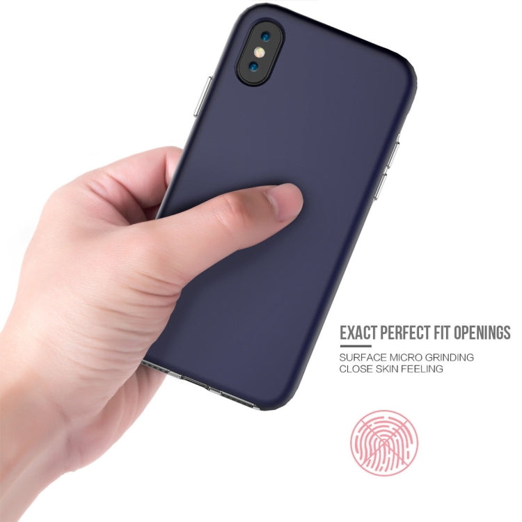For iPhone X / XS PC + TPU Chrome Plated Press Button Protective Back Cover Case