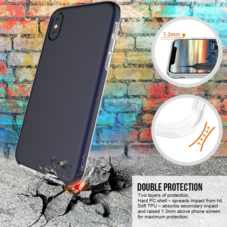 For iPhone X / XS PC + TPU Chrome Plated Press Button Protective Back Cover Case