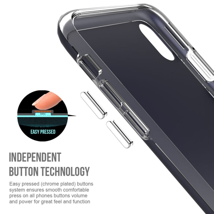 For iPhone X / XS PC + TPU Chrome Plated Press Button Protective Back Cover Case