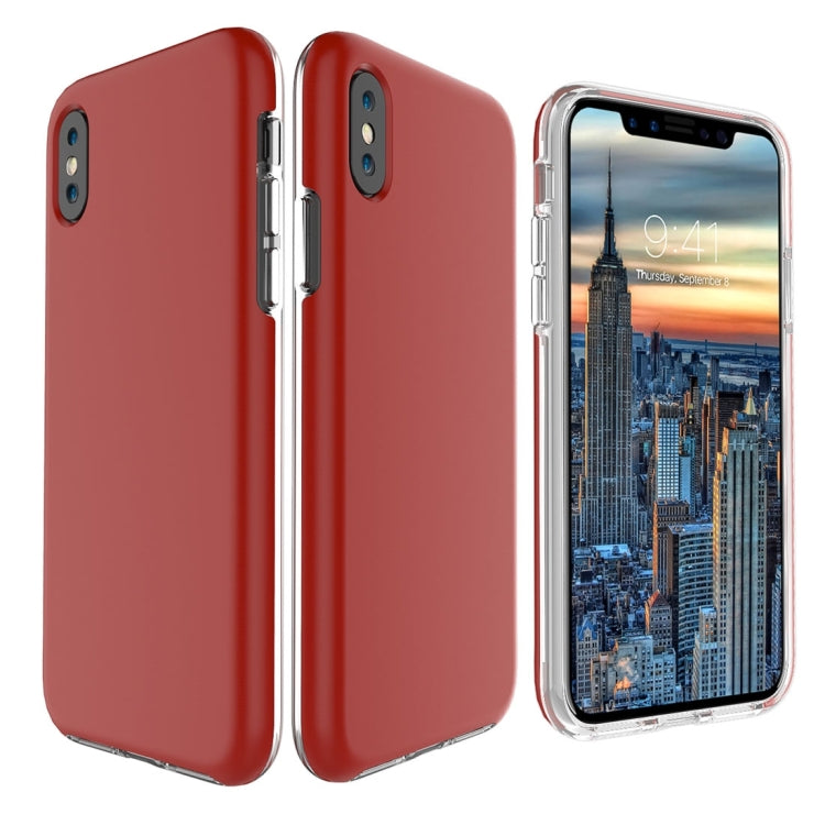 For iPhone X / XS PC + TPU Chrome Plated Press Button Protective Back Cover Case