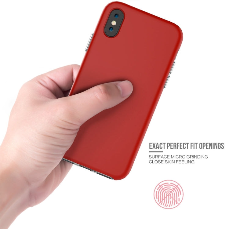 For iPhone X / XS PC + TPU Chrome Plated Press Button Protective Back Cover Case