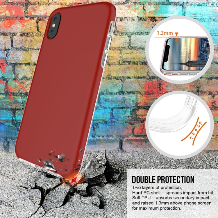 For iPhone X / XS PC + TPU Chrome Plated Press Button Protective Back Cover Case