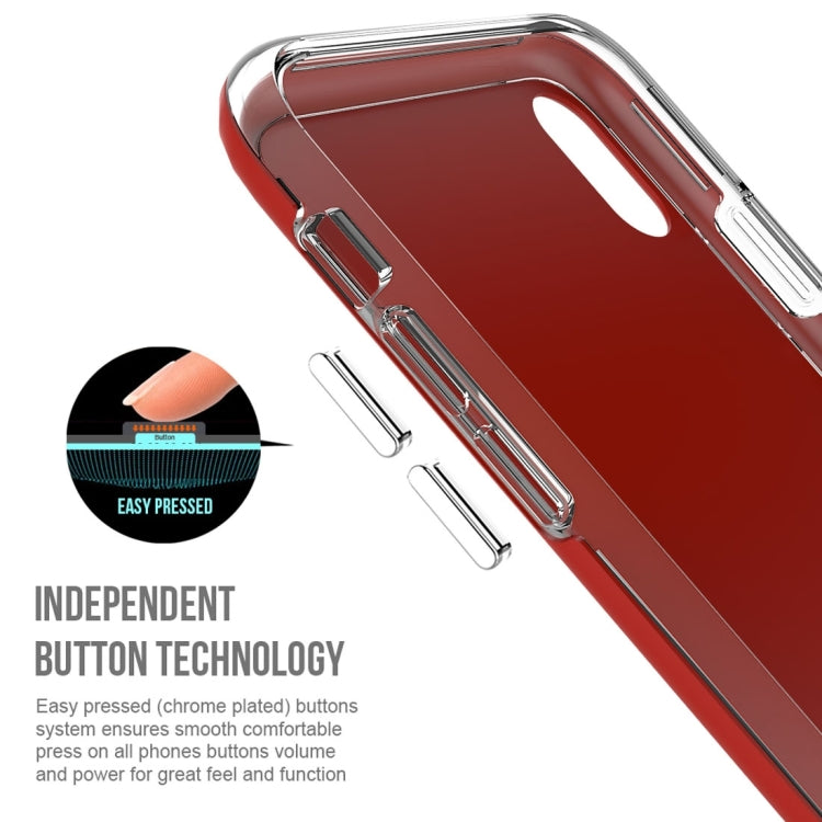 For iPhone X / XS PC + TPU Chrome Plated Press Button Protective Back Cover Case