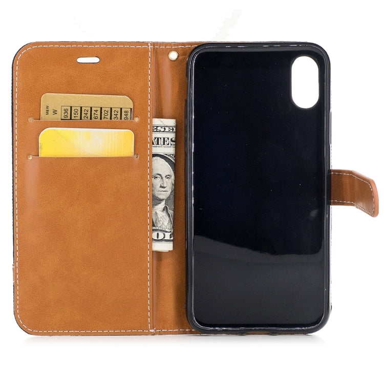 For iPhone X / XS Denim Texture Horizontal Flip Leather Case with Holder & Card Slots & Wallet & Lanyard