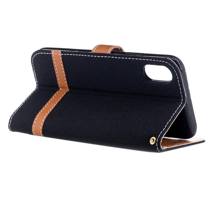 For iPhone X / XS Denim Texture Horizontal Flip Leather Case with Holder & Card Slots & Wallet & Lanyard