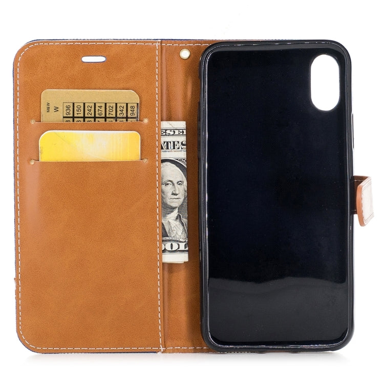 For iPhone X / XS Denim Texture Horizontal Flip Leather Case with Holder & Card Slots & Wallet & Lanyard