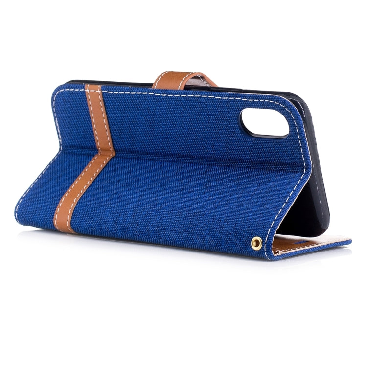 For iPhone X / XS Denim Texture Horizontal Flip Leather Case with Holder & Card Slots & Wallet & Lanyard