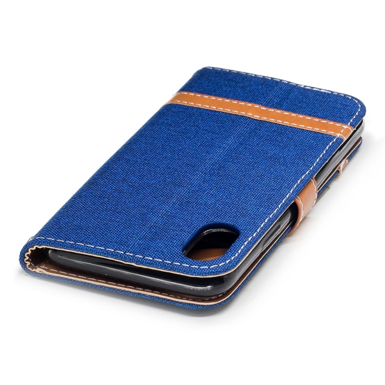 For iPhone X / XS Denim Texture Horizontal Flip Leather Case with Holder & Card Slots & Wallet & Lanyard