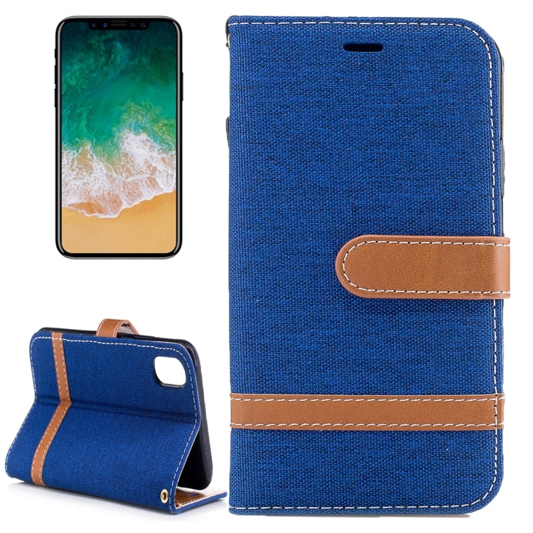 For iPhone X / XS Denim Texture Horizontal Flip Leather Case with Holder & Card Slots & Wallet & Lanyard