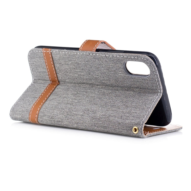 For iPhone X / XS Denim Texture Horizontal Flip Leather Case with Holder & Card Slots & Wallet & Lanyard