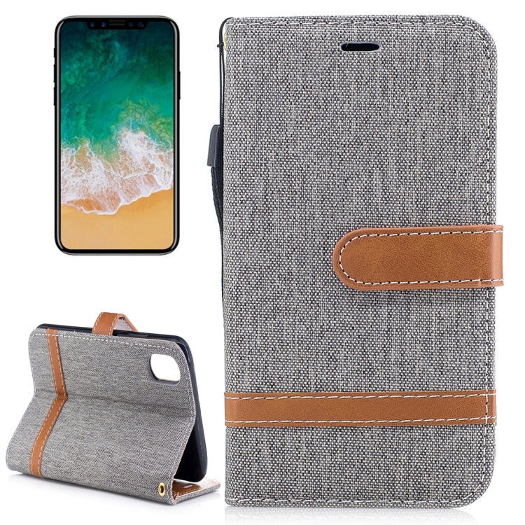 For iPhone X / XS Denim Texture Horizontal Flip Leather Case with Holder & Card Slots & Wallet & Lanyard