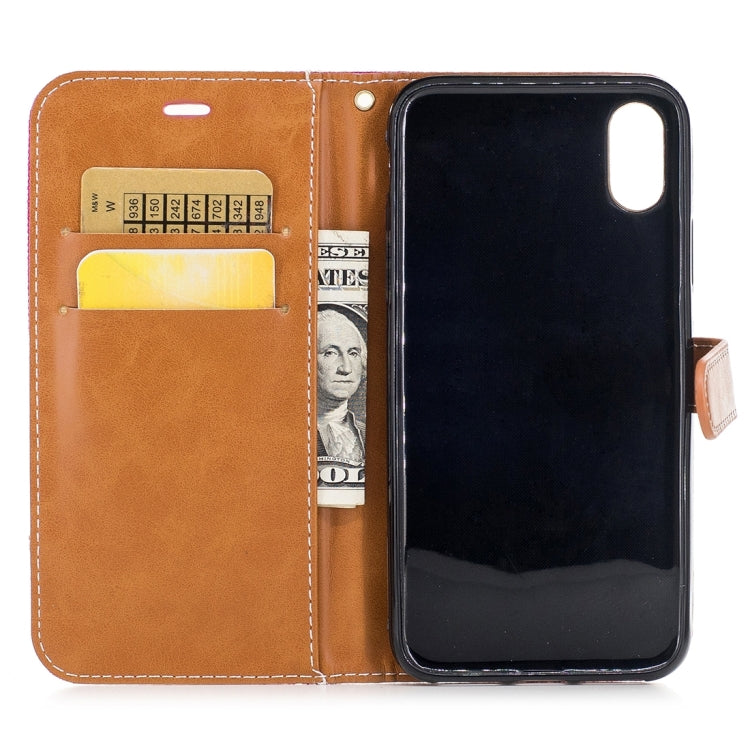 For iPhone X / XS Denim Texture Horizontal Flip Leather Case with Holder & Card Slots & Wallet & Lanyard