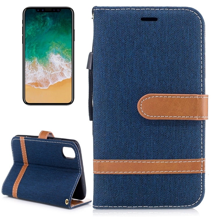 For iPhone X / XS Denim Texture Horizontal Flip Leather Case with Holder & Card Slots & Wallet & Lanyard