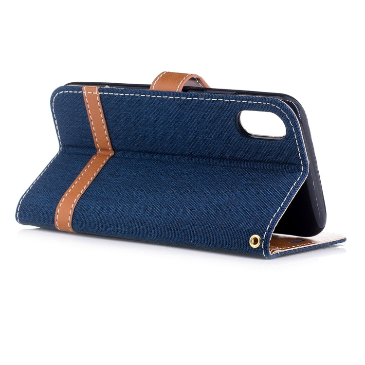 For iPhone X / XS Denim Texture Horizontal Flip Leather Case with Holder & Card Slots & Wallet & Lanyard
