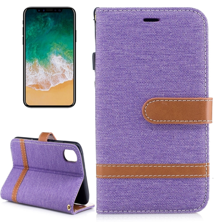 For iPhone X / XS Denim Texture Horizontal Flip Leather Case with Holder & Card Slots & Wallet & Lanyard