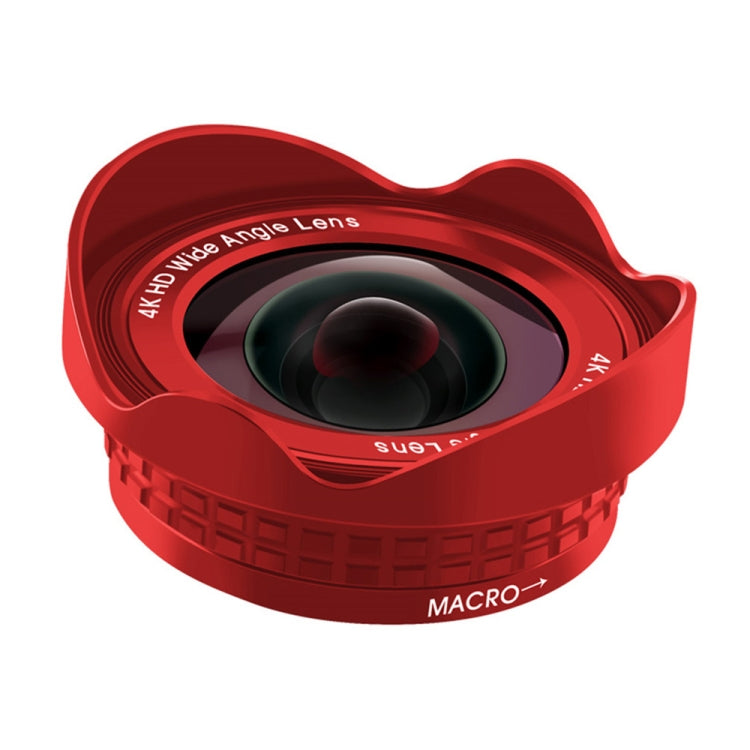 CYKE F222 3 in 1 120 Degree Wide Angle + 20X Macro HD Undistorted SLR Mobile Phone Lens Kit with Hood(Red)