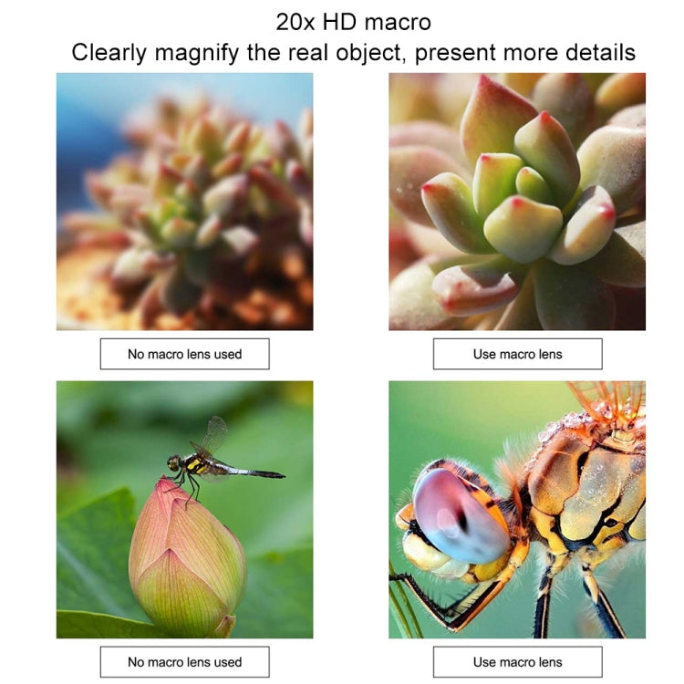 CYKE F222 3 in 1 120 Degree Wide Angle + 20X Macro HD Undistorted SLR Mobile Phone Lens Kit with Hood(Red)