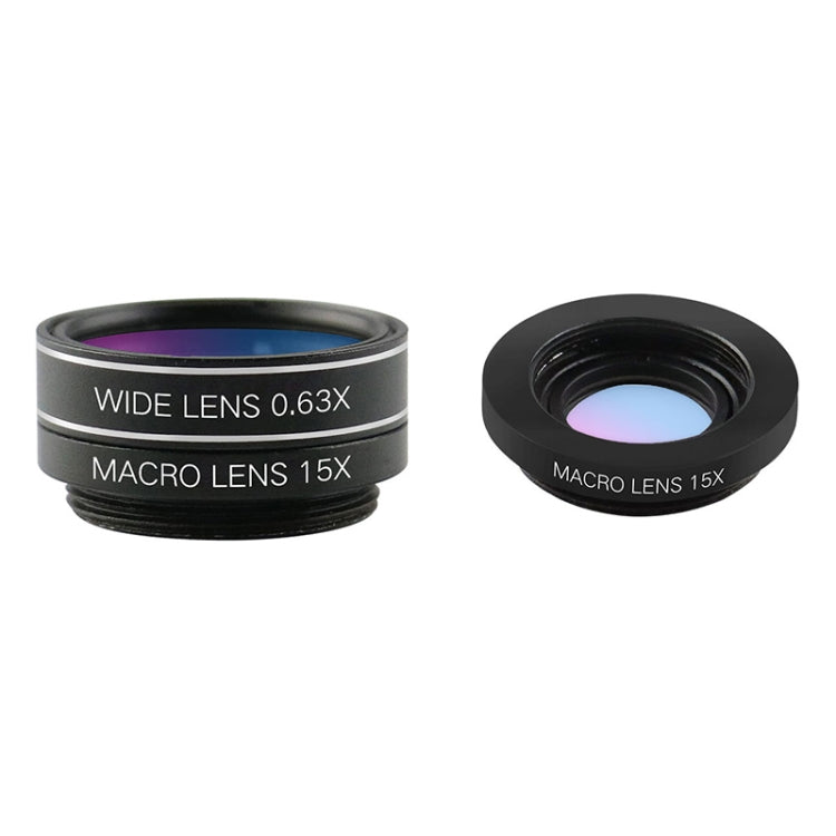 CYKE NG1 6 in 1 0.63X Wide Angle + 198 Degree Fisheye + 15X Macro + CPL + 2X Teleconverter + Six Prism Mobile Phone Lens Kit