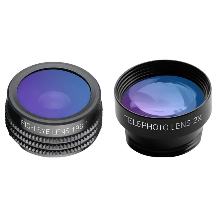 CYKE NG1 6 in 1 0.63X Wide Angle + 198 Degree Fisheye + 15X Macro + CPL + 2X Teleconverter + Six Prism Mobile Phone Lens Kit