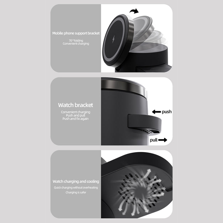 C16 15W 4 in 1 Multifunctional Foldable Magnetic Wireless Charger