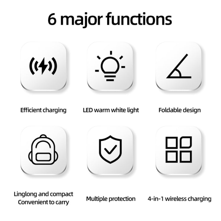 C16 15W 4 in 1 Multifunctional Foldable Magnetic Wireless Charger
