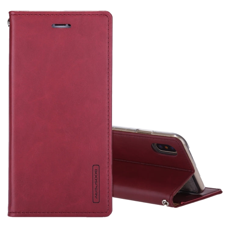 For iPhone X / XS GOOSPERY BLUE MOON FLIP Crazy Horse Texture Horizontal Flip Leather Case with Holder & Card Slots & Wallet