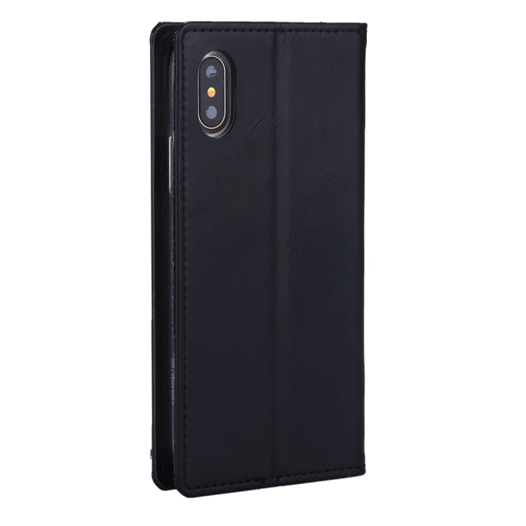 For iPhone X / XS GOOSPERY BLUE MOON FLIP Crazy Horse Texture Horizontal Flip Leather Case with Holder & Card Slots & Wallet